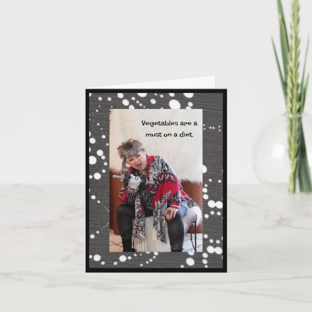 Humorous Veggie Diet Card (Front)