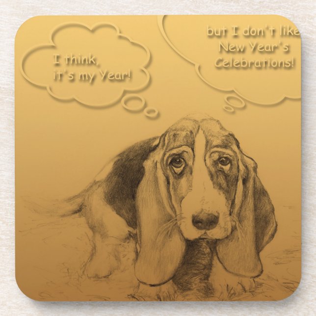 Humorous Vietnamese Chinese Dog Year S Coaster (Front)