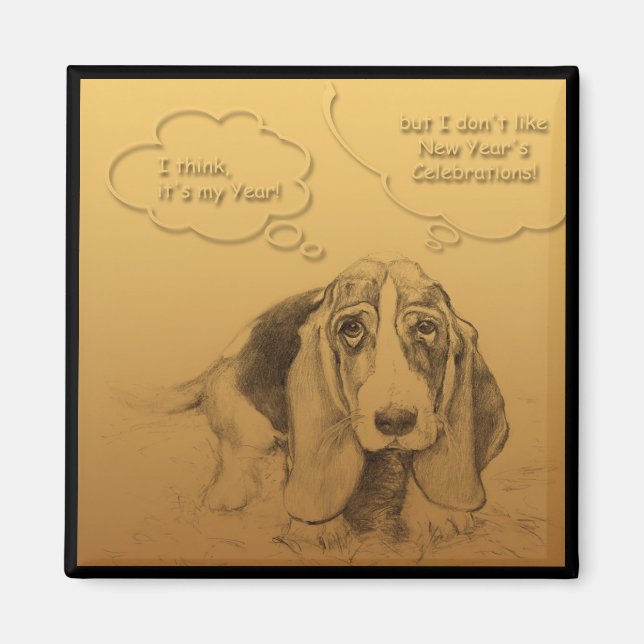 Humorous Vietnamese Chinese Dog Year Square magnet (Front)