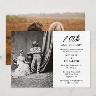 Humorous Vintage Couple 20th Wedding Anniversary Invitation