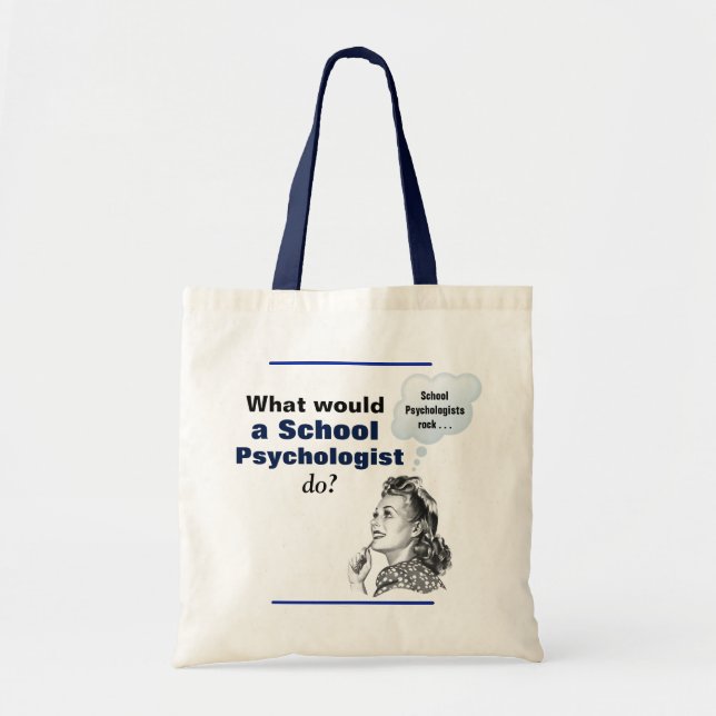 Humorous Vintage-Inspired School Psychology Tote (Front)