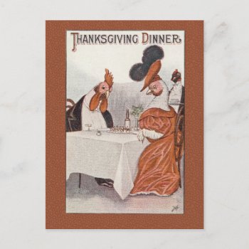 Humorous Vintage Thanksgiving Dinner Postcard Repr by lkranieri at Zazzle