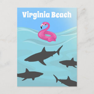 Humorous Virginia Beach Shark Postcard