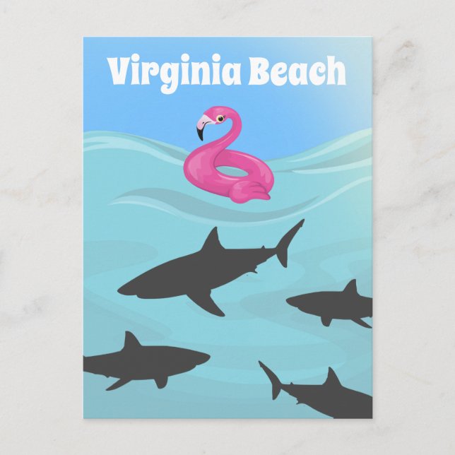 Humorous Virginia Beach Shark Postcard (Front)