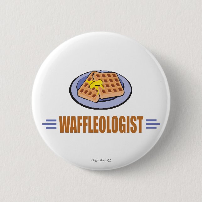 Humorous Waffle Chef Pinback Button (Front)