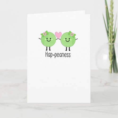 Humorous Wedding Card Cute Female Peas