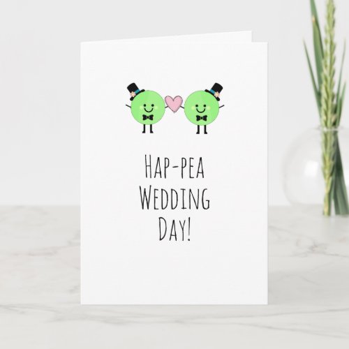 Humorous Wedding Card Cute Peas Gay