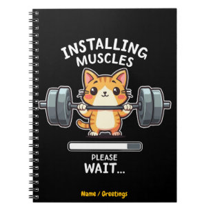 Humorous Weightlifting Cat Exercise Gym Funny Notebook