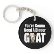 Humorous White Goat on Black Background