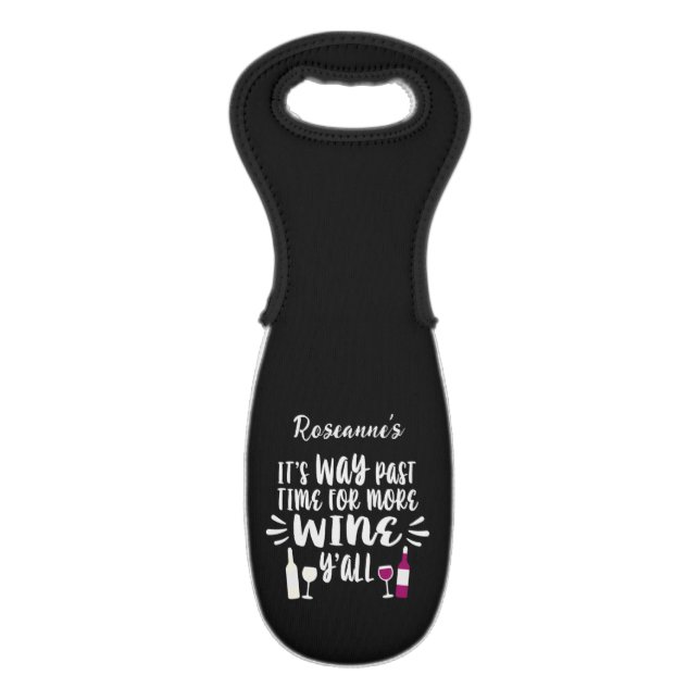 Humorous White Red Wine Quote Design Bag (Back Flat)