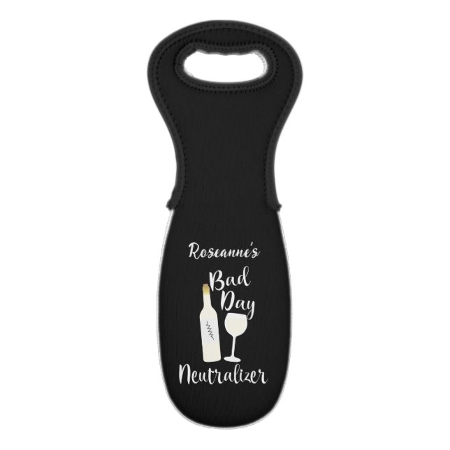 Humorous White Wine Bad Day Quote Design Bag (Back Flat)