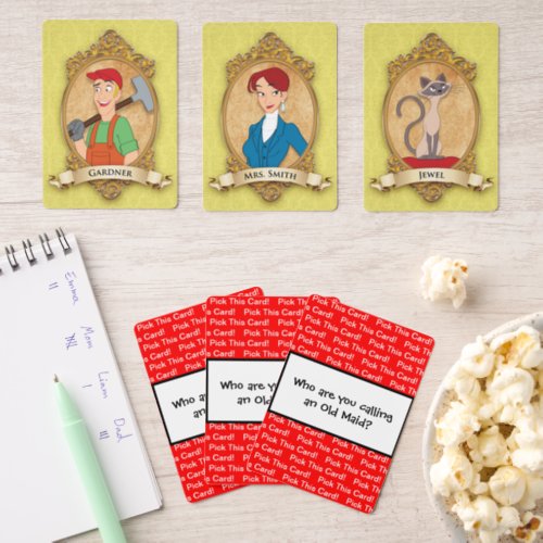 Humorous Who Are You Calling An Old Maid Red Playing Cards