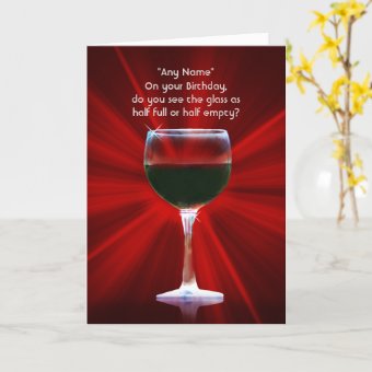 Humorous Wine Birthday Card with Name on Cover | Zazzle