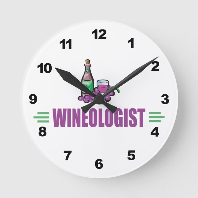 Humorous Wine Round Clock (Front)