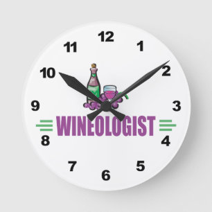 Humorous Wine Round Clock