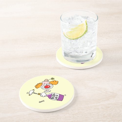 Humorous Wine Tasting Party Cartoon Coaster