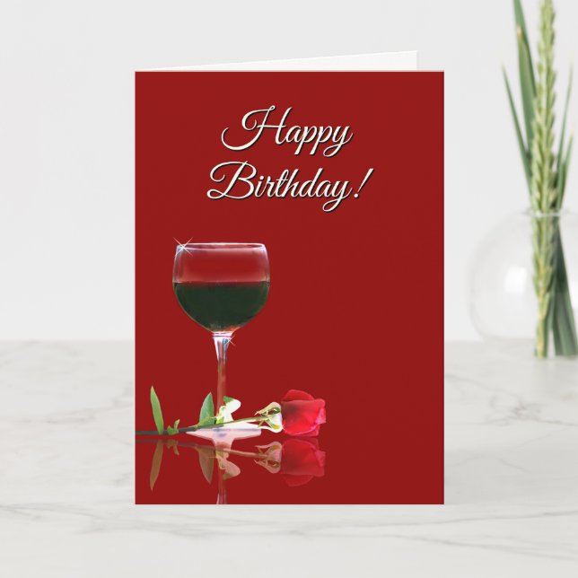 Humorous Wine Themed Birthday Card for A Friend (Front)