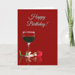 Humorous Wine Themed Birthday Card for A Friend<br><div class="desc">Wish your friend  a Happy Birthday filled happiness,  good times and lots of wine!  A fun and pretty card for your friend,  the wine lover.</div>