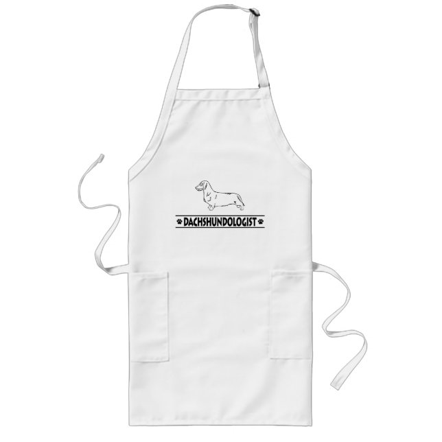 Humorous Wirehaired Dachshund Long Apron (Front)