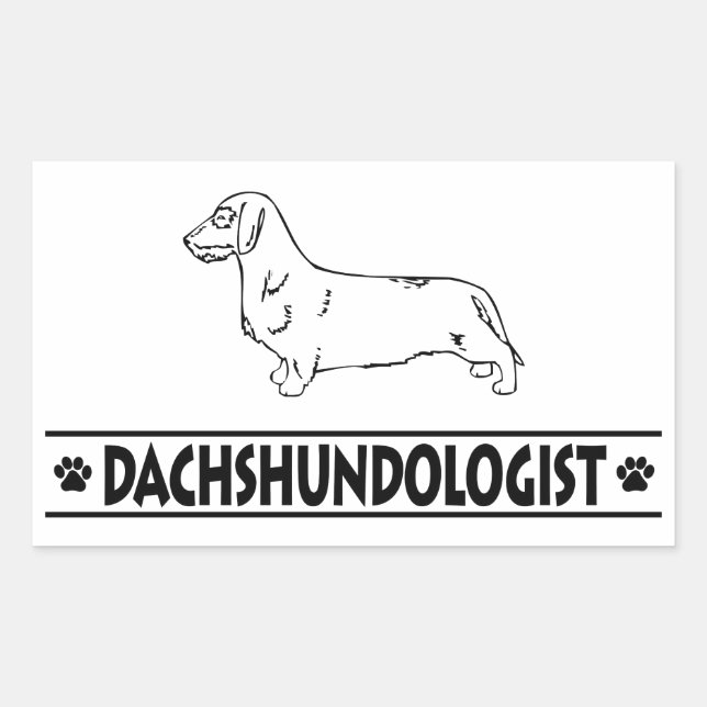 Humorous Wirehaired Dachshund Rectangular Sticker (Front)