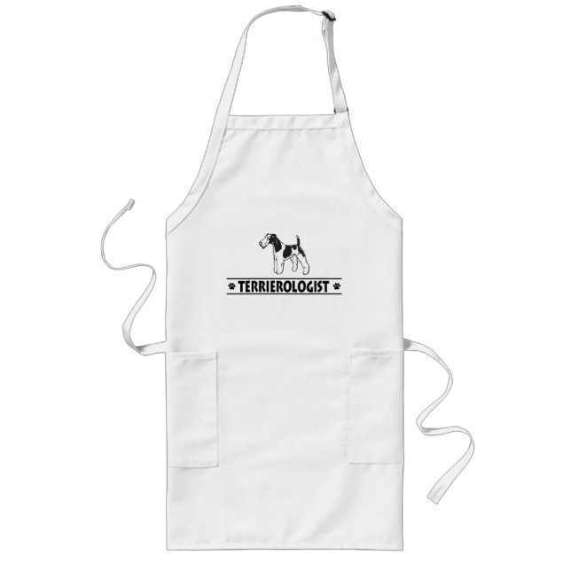 Humorous Wirehaired Fox Terrier Long Apron (Front)