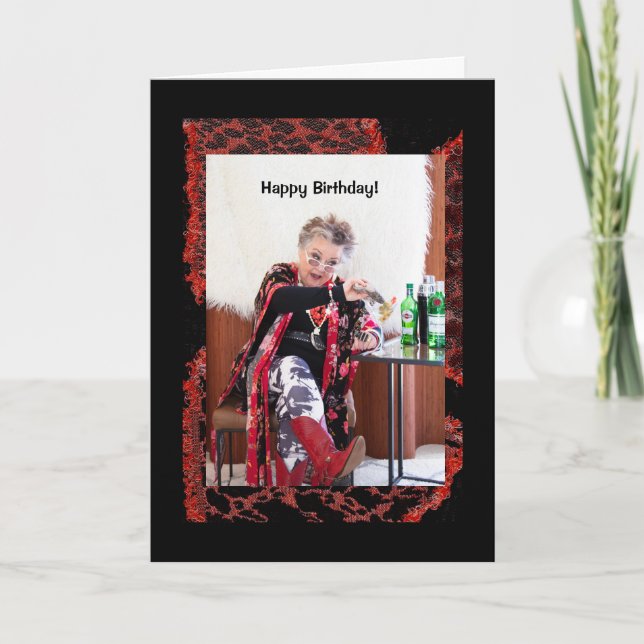 Humorous woo hoo for her birthday Greeting Card (Front)