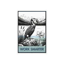 Humorous "Work Smarter" stencil art canvas print