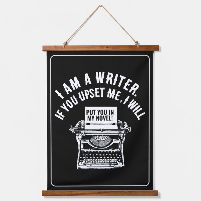 Humorous Writer's Quote Hanging Tapestry (Front)