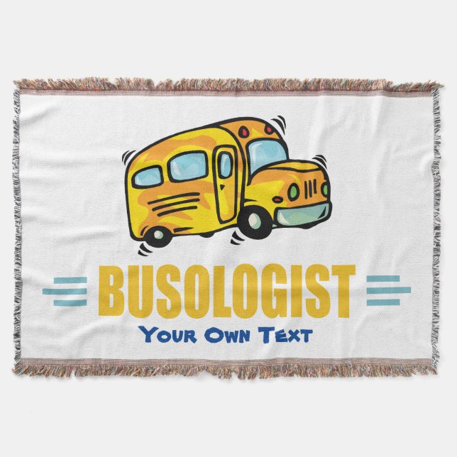 Humorous Yellow School Bus Driver Funny Throw Blanket (Front)