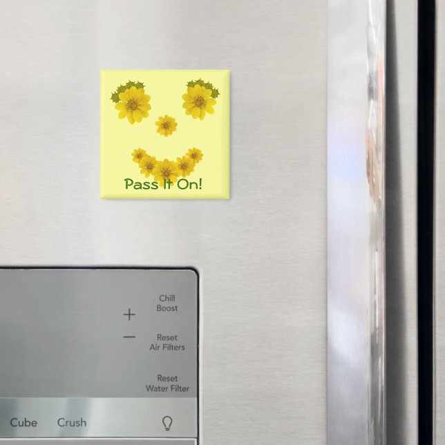 Humorous Yellow Wildflower Photos Smile Custom Magnet (In Situ (Fridge))