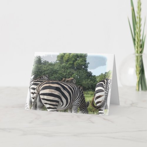 Humorous Zebra Behind Get Well Card