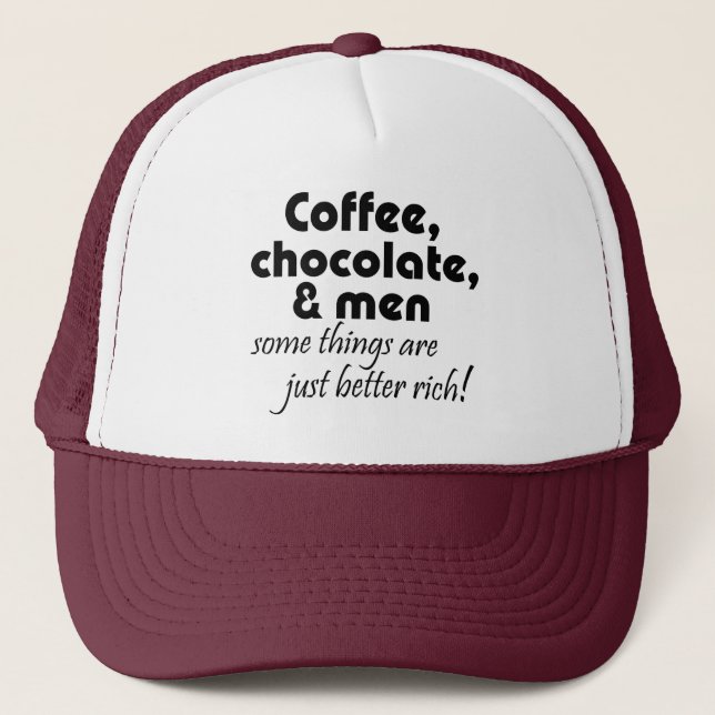Humour Trucker Hats coffee chocolate men joke gift (Front)