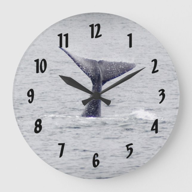 Hump Back Whale Tail Large Clock (Front)