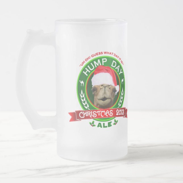 Hump Day Camel Christmas Ale Label Frosted Mug (Left)