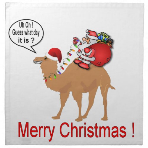Hump Day Camel Christmas with Santa Cloth Napkin