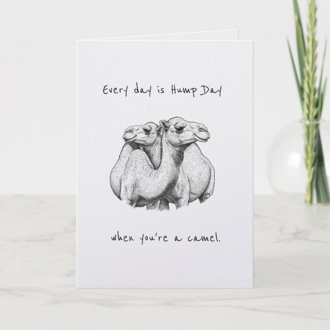 Hump Day Camel Couple Valentine's Anniversary Card (Front)