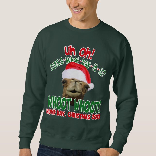 Hump Day Camel Santa Christmas Sweatshirt (Front)