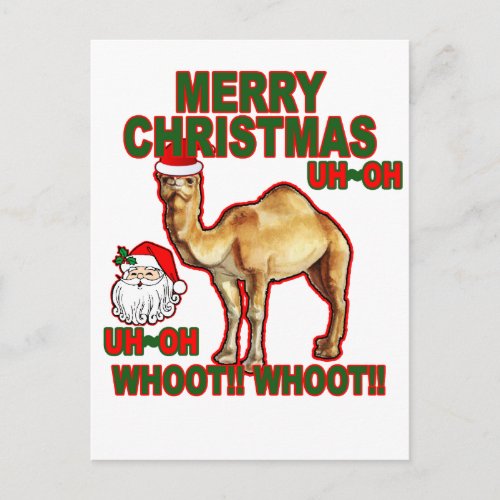 Hump Day Camel Santa Christmas T_shirt NMpng Holiday Postcard