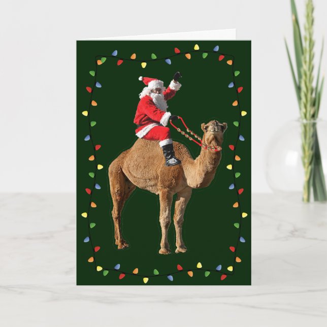 Hump Day Camel & Santa Merry Christmas Cards (Front)