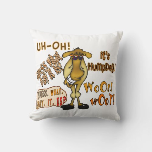 Hump Day Camel Throw Pillow