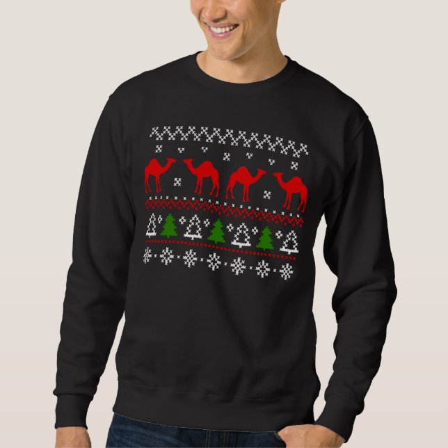 Hump Day Camel Ugly Christmas Sweater Sweatshirt (Front)