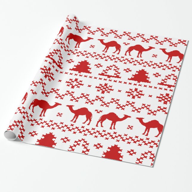 Hump Day Camel Ugly Christmas Sweater Wrapping Paper (Unrolled)