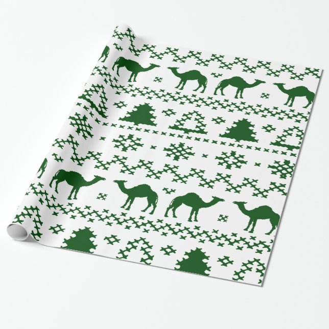 Hump Day Camel Ugly Christmas Sweater Wrapping Paper (Unrolled)