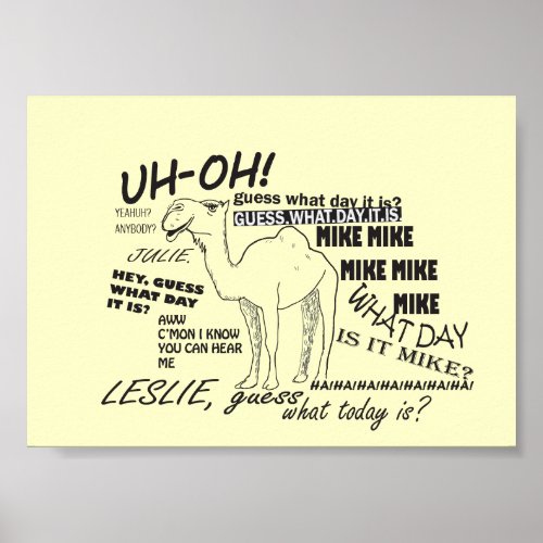 Hump Day Funny Camel Poster