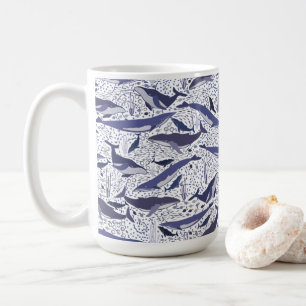 Humpback and Fin Whales Coffee Mug