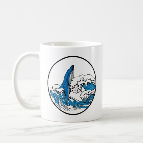 Humpback Blue Whale Ocean Wave Nature Sea Marine A Coffee Mug