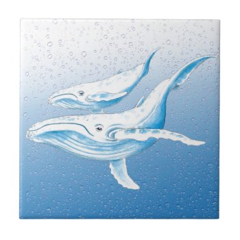Humpback Family Tile by EveyArtStore at Zazzle