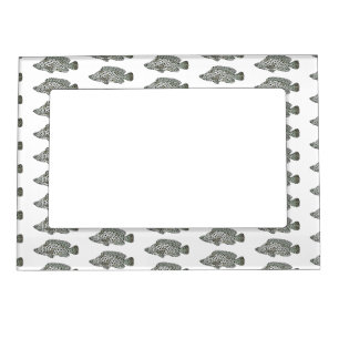 Humpback grouper fish cartoon illustration magnetic frame