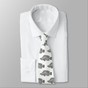 Humpback grouper fish cartoon illustration neck tie