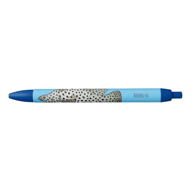 Humpback grouper fish cartoon illustration  pen (Front)